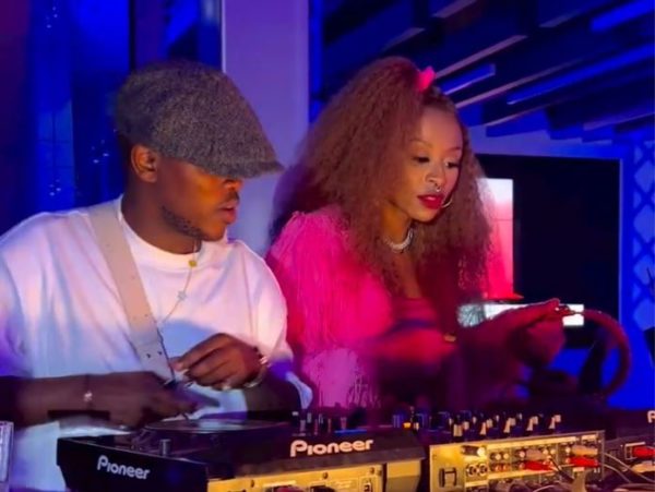 DJ Zinhle and husband, Murdah Bongz spotted DJing together at a show (Video) - Haybo Wena SA